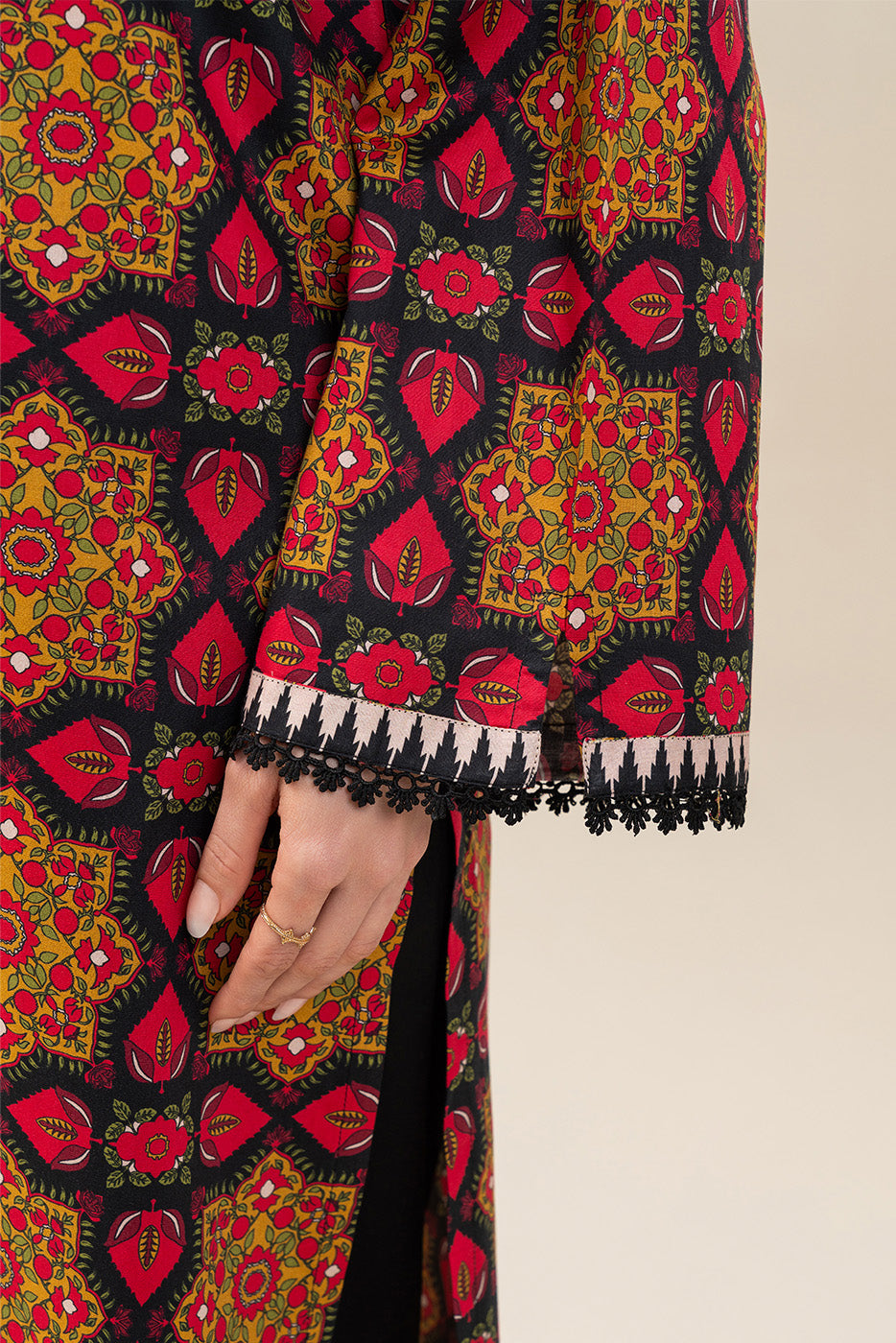 PRINTED COTTON VISCOSE SHIRT (PRET)