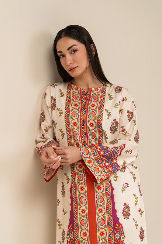 2 PIECE PRINTED COTTON VISCOSE SUIT (PRET)