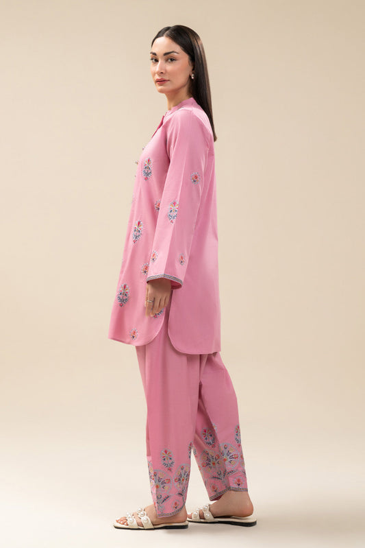 2 PIECE EMBROIDERED CAMBRIC SUIT (PRET)