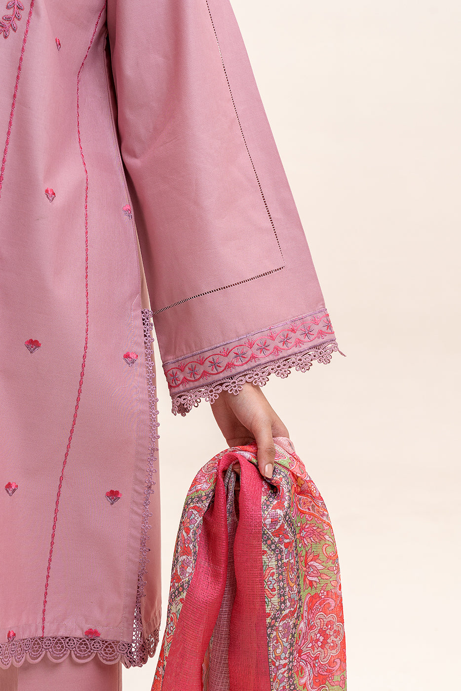 3 PIECE EMBROIDERED LAWN SUIT-ETHNIC ROUGE (UNSTITCHED)