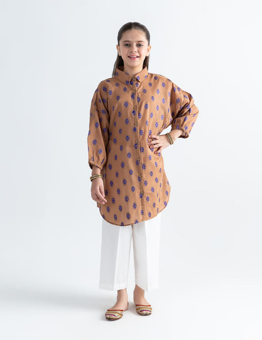 FLORAL PRINTED BUTTON DOWN TUNIC