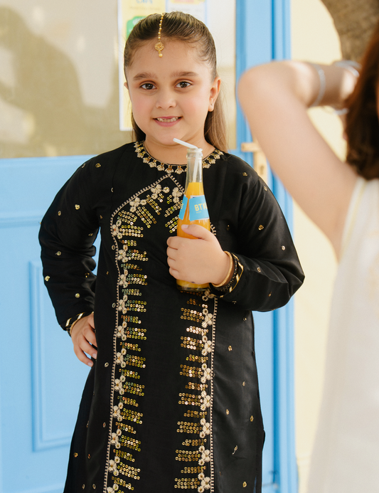 2 PIECE ALLOVER SEQUIN EMBROIDERED SUIT