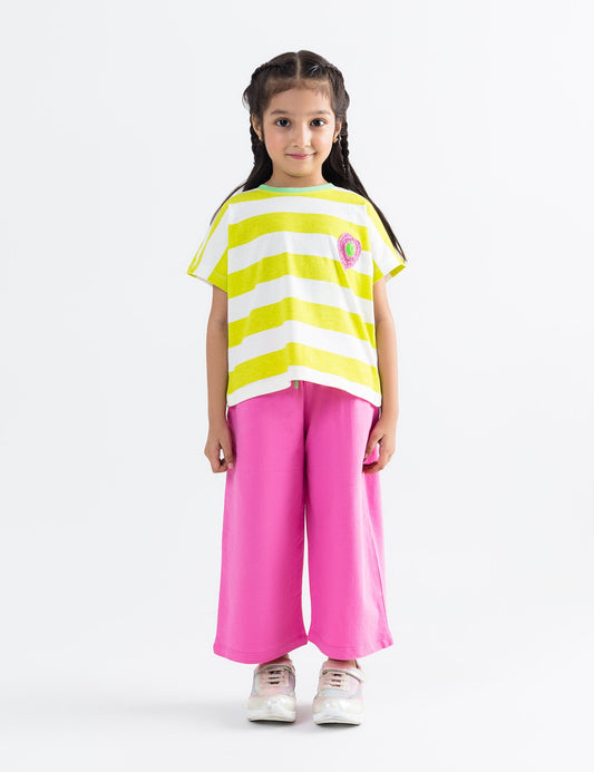 2 PIECE STRIPED HEART PATCH SUIT
