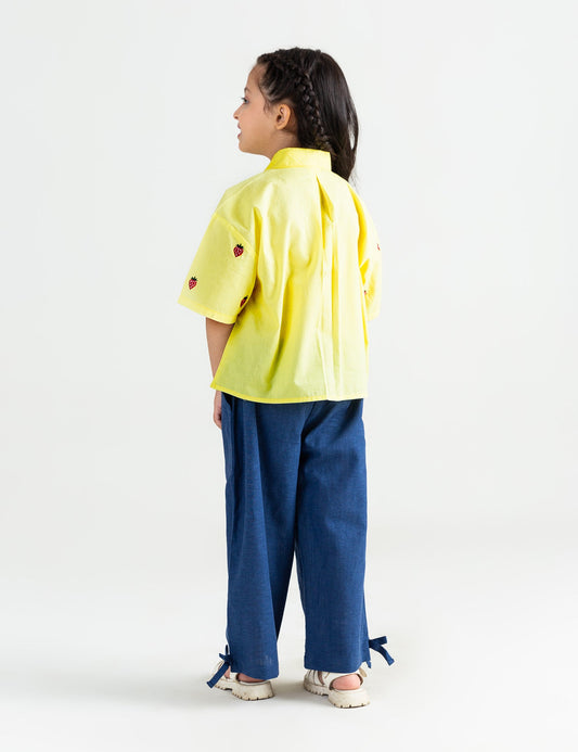 EMBROIDERED BUTTON DOWN TOP