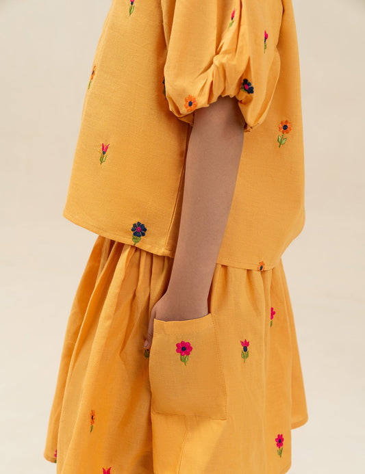 2 PIECE FLORAL EMBROIDERED SUIT
