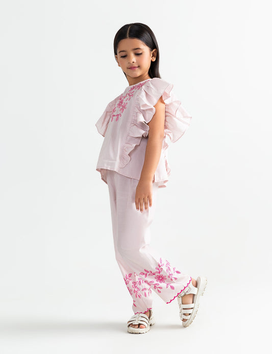2 PIECE FLORAL EMBROIDERED SUIT