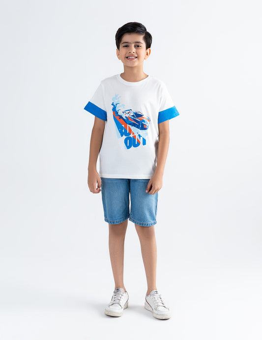 BURN OUT PRINTED T-SHIRT
