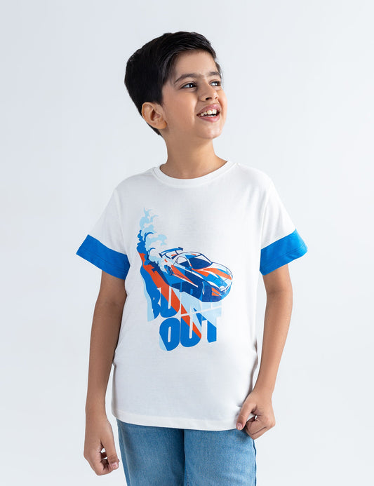 BURN OUT PRINTED T-SHIRT