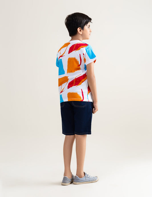 ART IS ALL AROUND US ABSTRACT PRINTED T-SHIRT