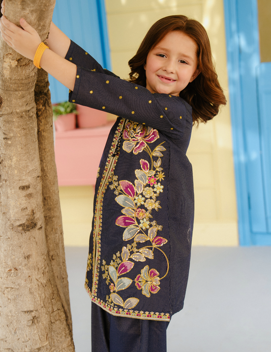2 PIECE FLORAL EMBROIDERED SUIT