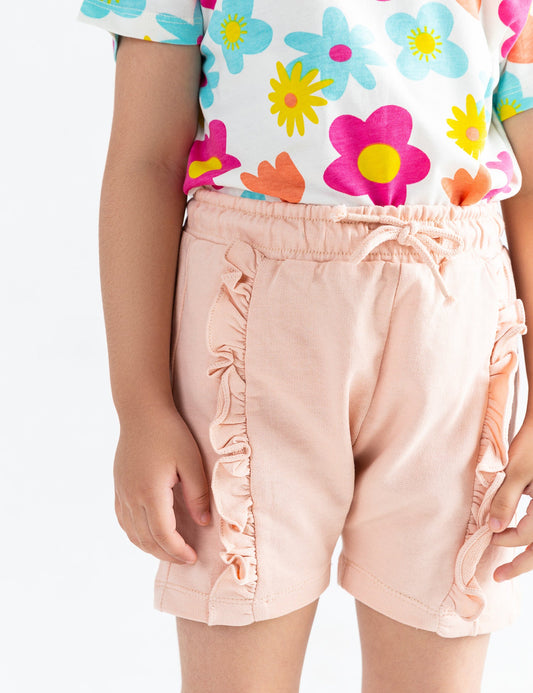 TERRY SHORTS WITH RUFFLE DETAIL