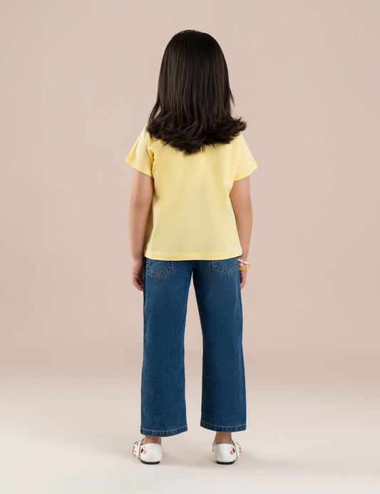 RAINBOW AND FLORAL PRINTED T-SHIRT