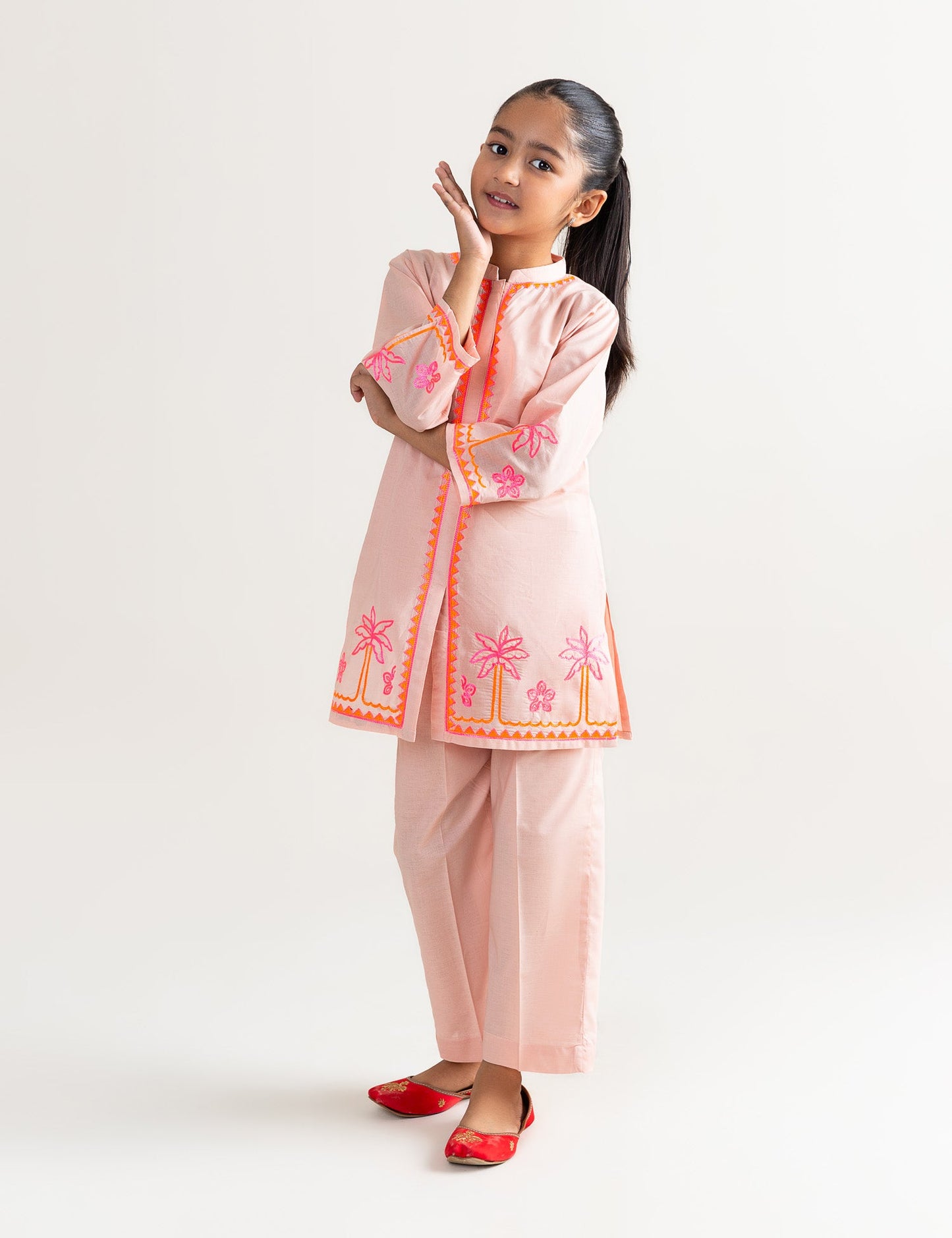 2 PIECE NEON EMBROIDERED SUIT