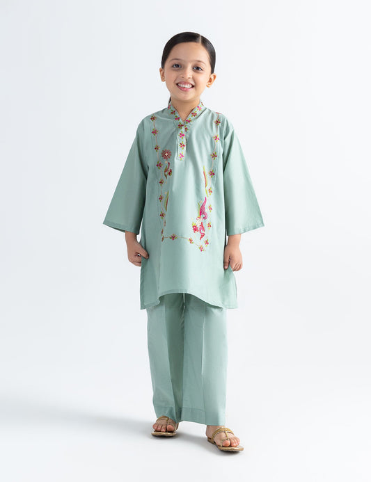 2 PIECE FLORAL EMBROIDERED SUIT