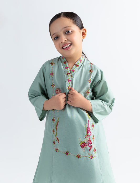 2 PIECE FLORAL EMBROIDERED SUIT