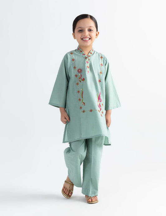 2 PIECE FLORAL EMBROIDERED SUIT
