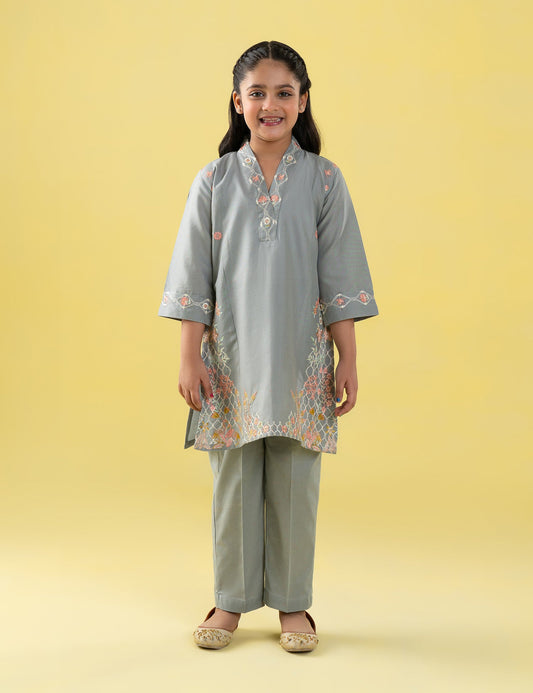 2 PIECE PLEATED NECKLINE SUIT