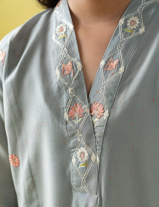 2 PIECE PLEATED NECKLINE SUIT