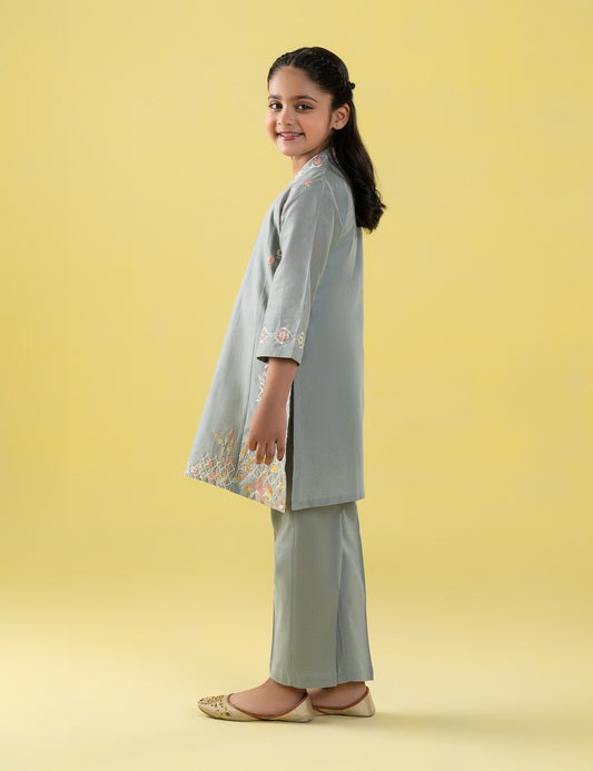 2 PIECE PLEATED NECKLINE SUIT