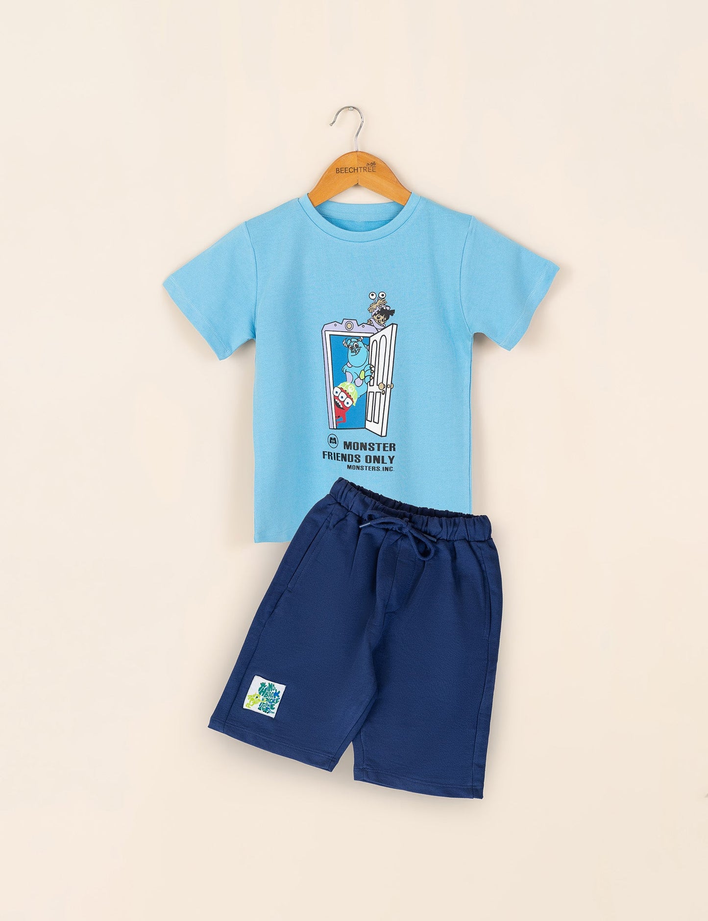 2 PIECE MONSTER FRIENDS ONLY PRINTED SUIT