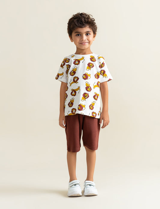 ALLOVER LIONS PRINTED T-SHIRT
