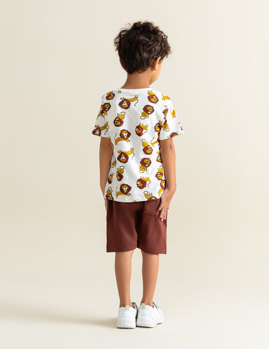 ALLOVER LIONS PRINTED T-SHIRT