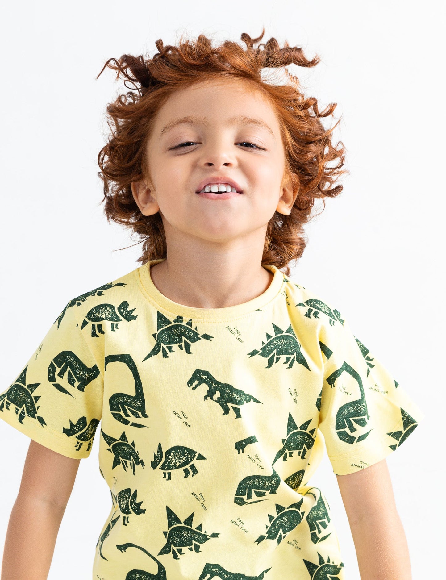 ALLOVER DINO'S ANIMAL CREW PRINTED T-SHIRT