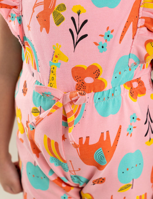 ANIMAL AND FRUIT PRINTED JUMPSUIT