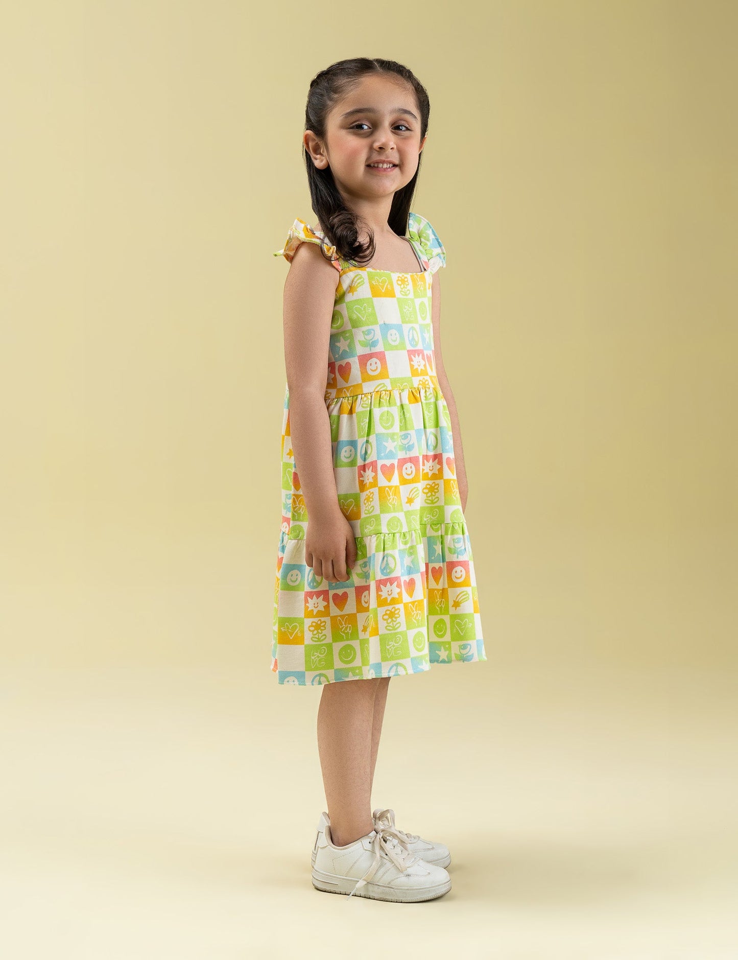 PRINTED TIERED DRESS