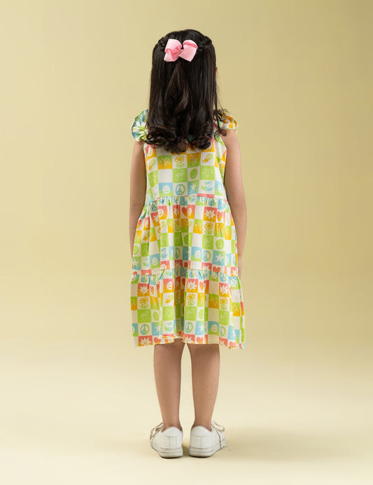 PRINTED TIERED DRESS