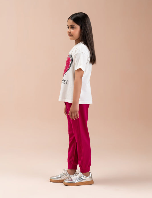 2 PIECE HEART GRAPHIC SUIT