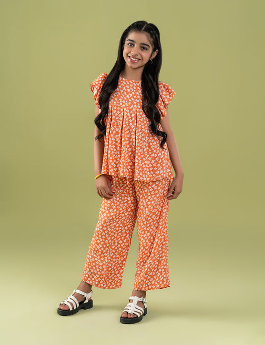 2 PIECE FLORAL PRINTED SUIT