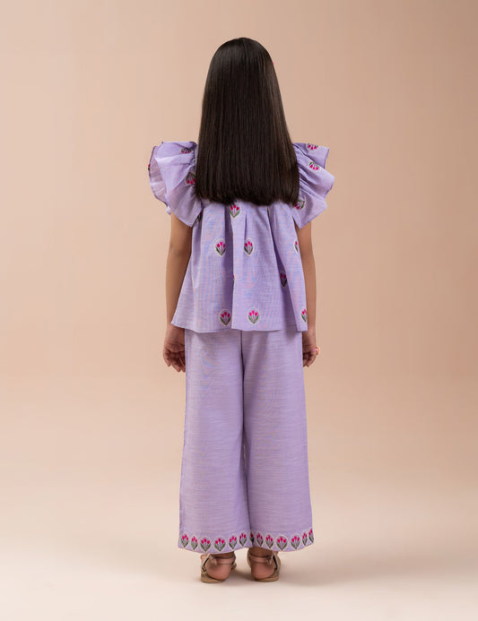 2 PIECE FLORAL EMBROIDERED SUIT