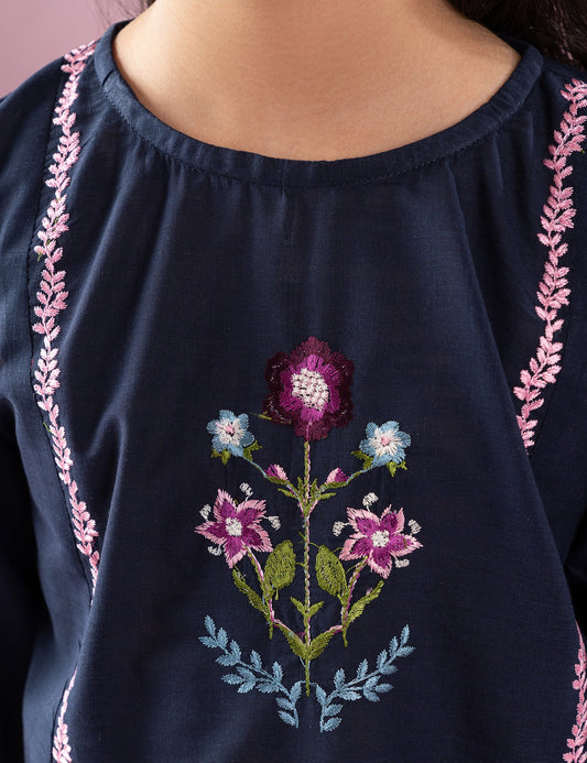 2 PIECE FLORAL EMBROIDERED DRESS