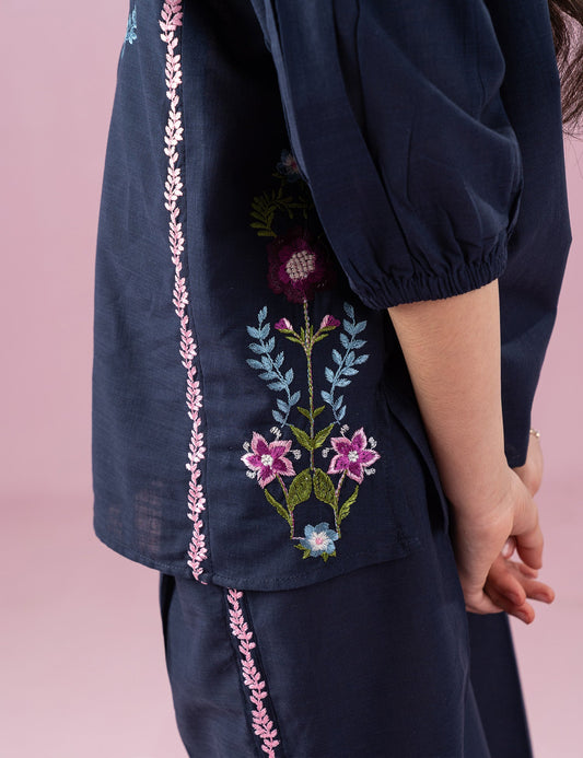 2 PIECE FLORAL EMBROIDERED DRESS