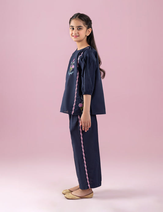 2 PIECE FLORAL EMBROIDERED DRESS