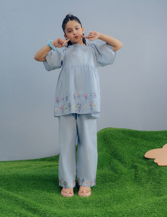 2 PIECE FLORAL EMBROIDERED SUIT