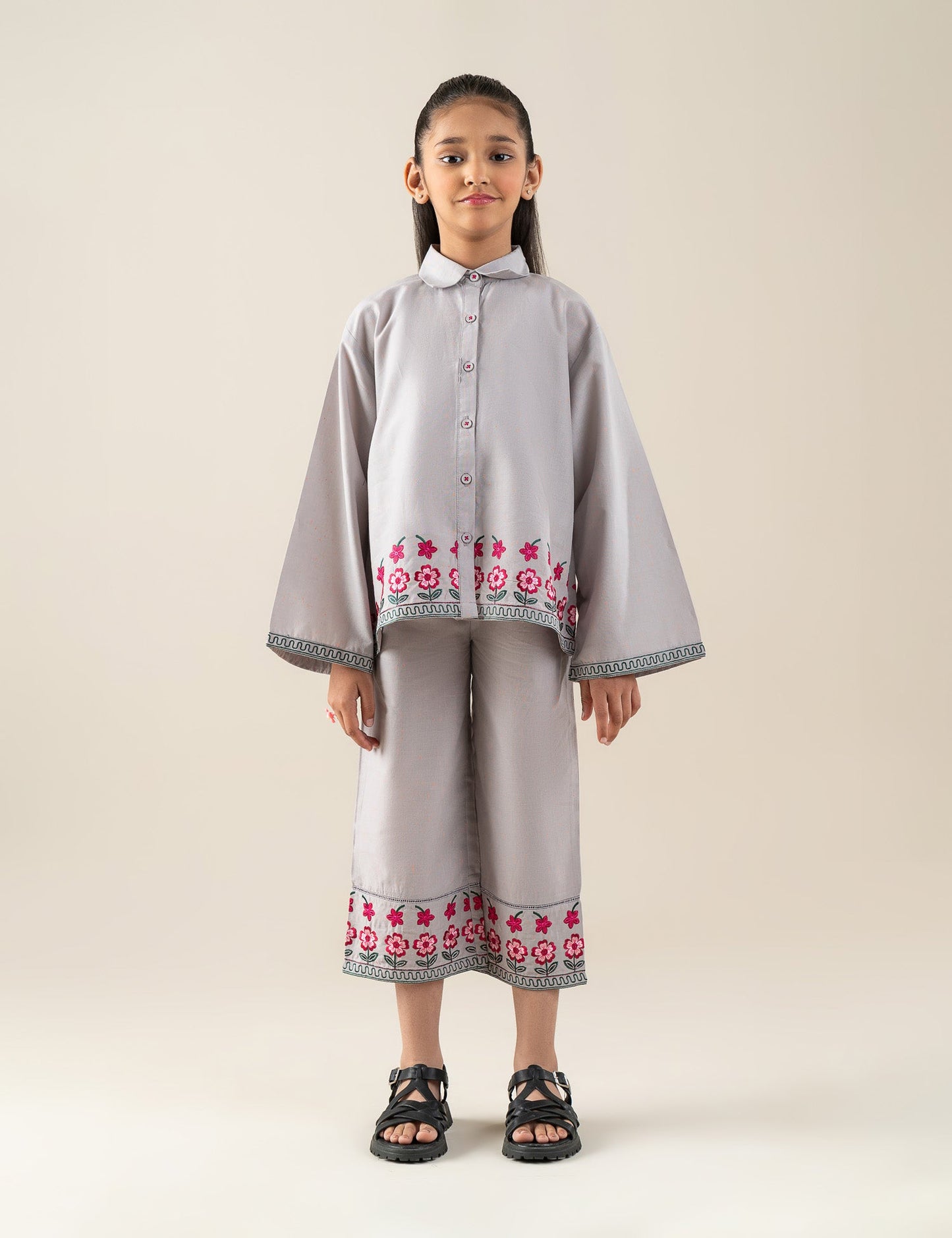 2 PIECE FLORAL EMBROIDERED SUIT