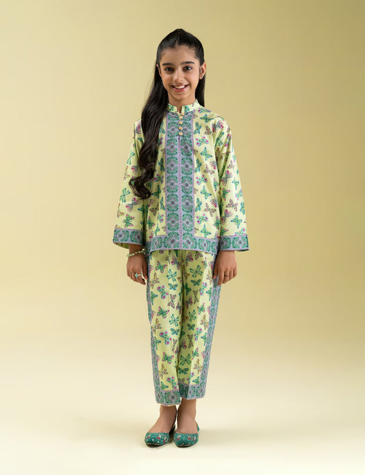 2 PIECE BUTTERFLY PRINTED SUIT