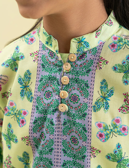 2 PIECE BUTTERFLY PRINTED SUIT