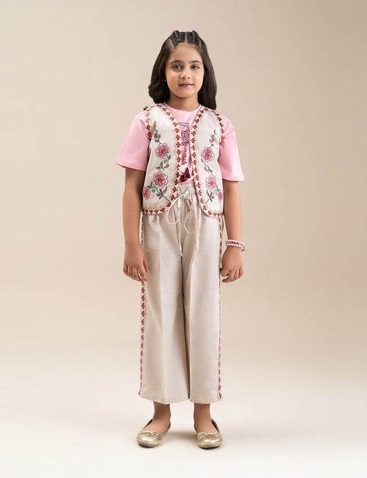 2 PIECE FLORAL EMBROIDERED SUIT