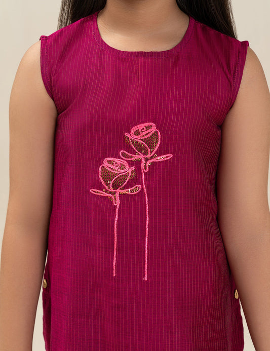 2 PIECE ROSE EMBROIDERED SUIT
