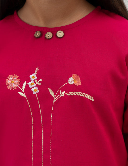 2 PIECE FLORAL EMBROIDERED SUIT