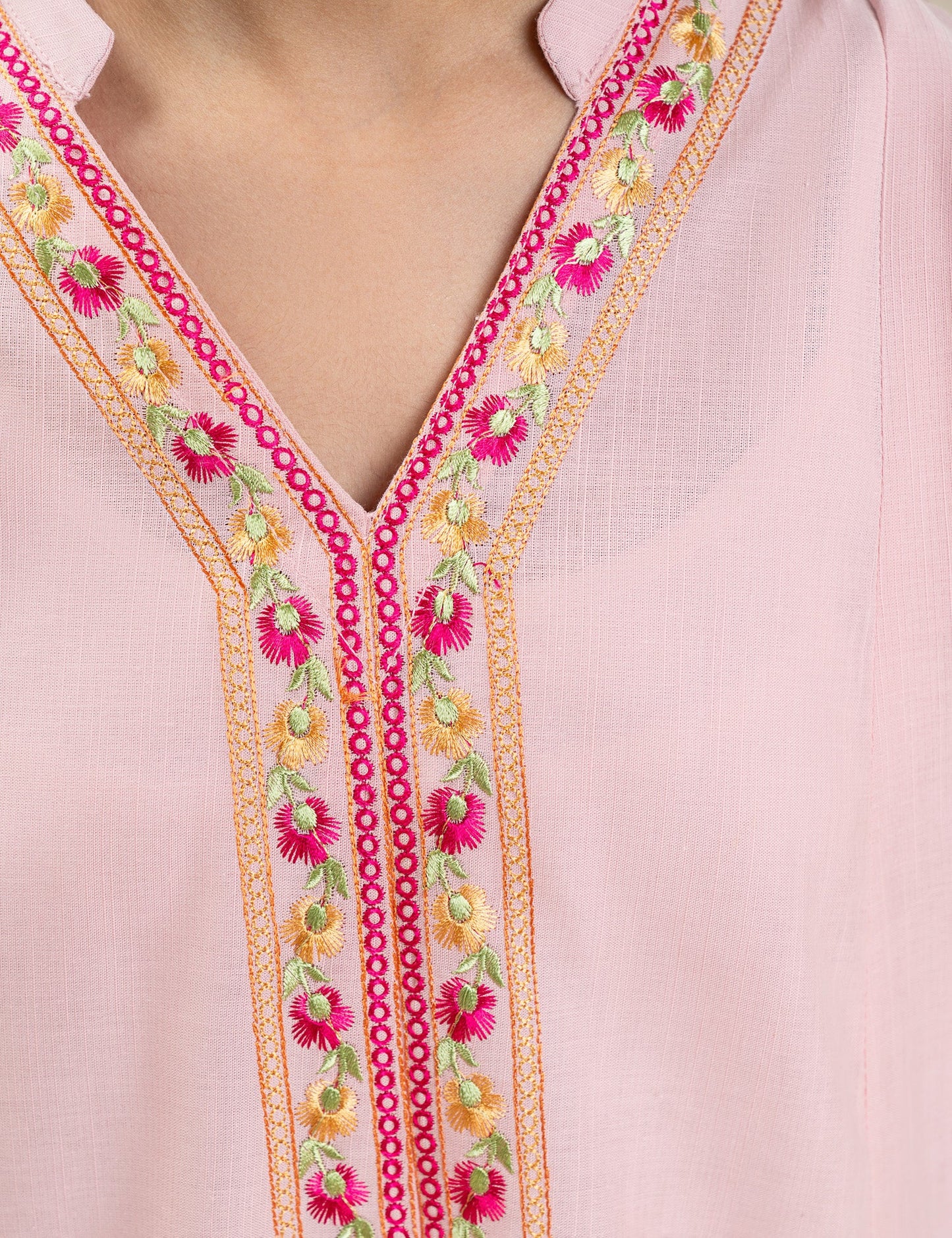 2 PIECE FLORAL EMBROIDERED SUIT
