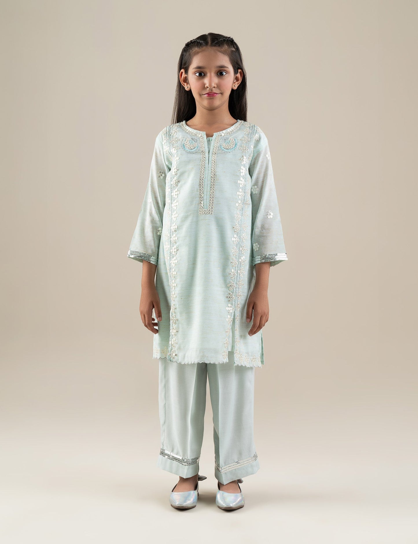 2 PIECE SEQUIN EMBROIDERED SUIT