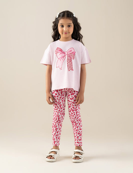 2 PIECE BOW GRAPHIC SUIT