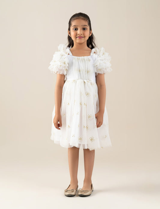 EMBROIDERED TULLE DRESS