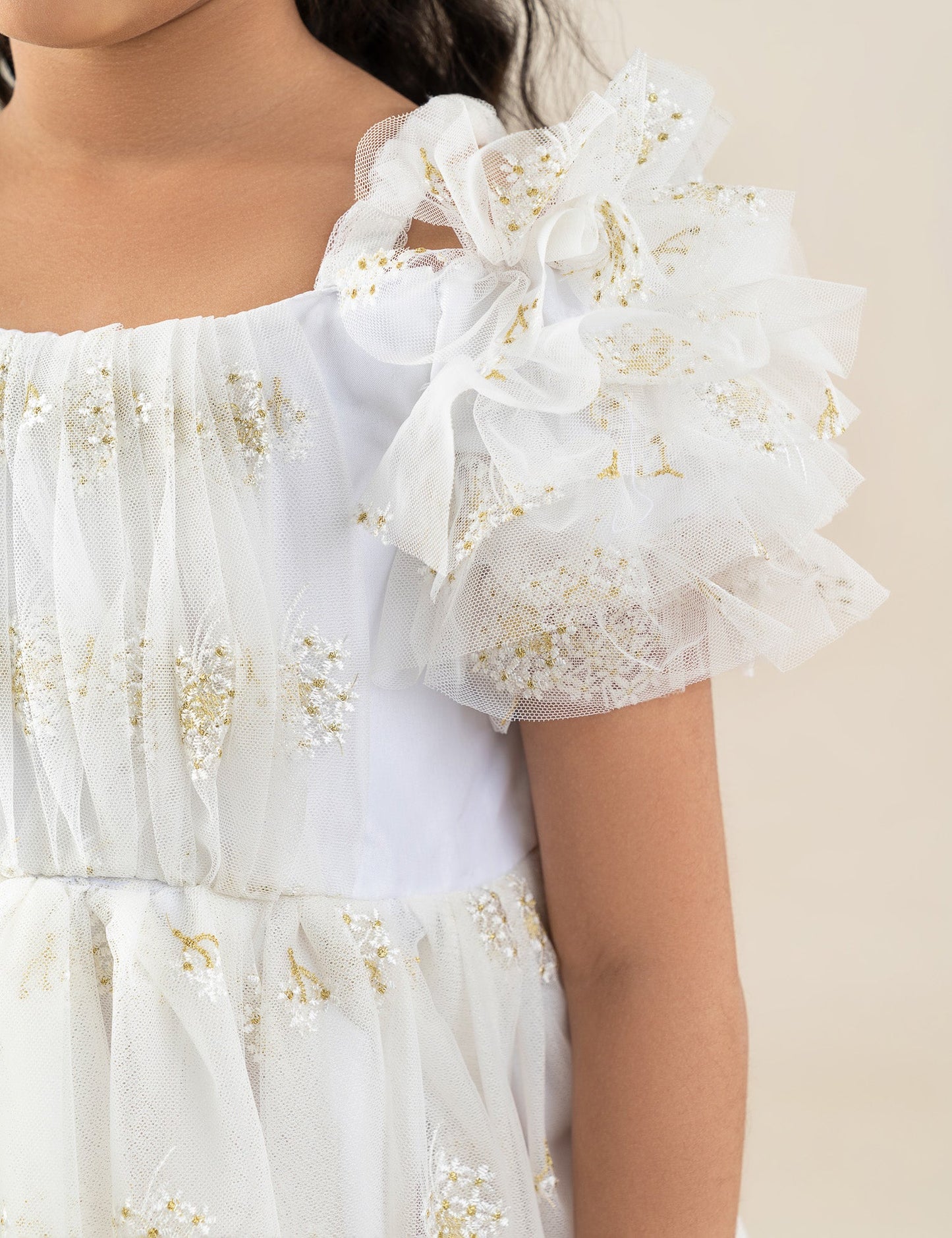EMBROIDERED TULLE DRESS