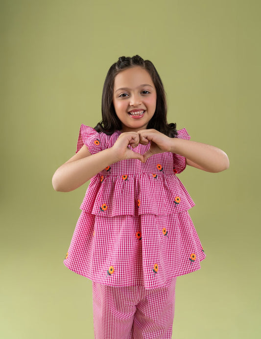 2 PIECE FLORAL EMBROIDERED SUIT