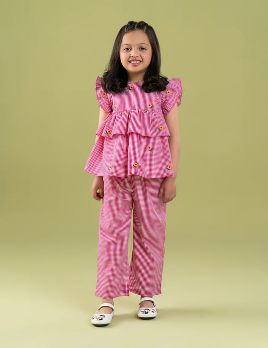 2 PIECE FLORAL EMBROIDERED SUIT